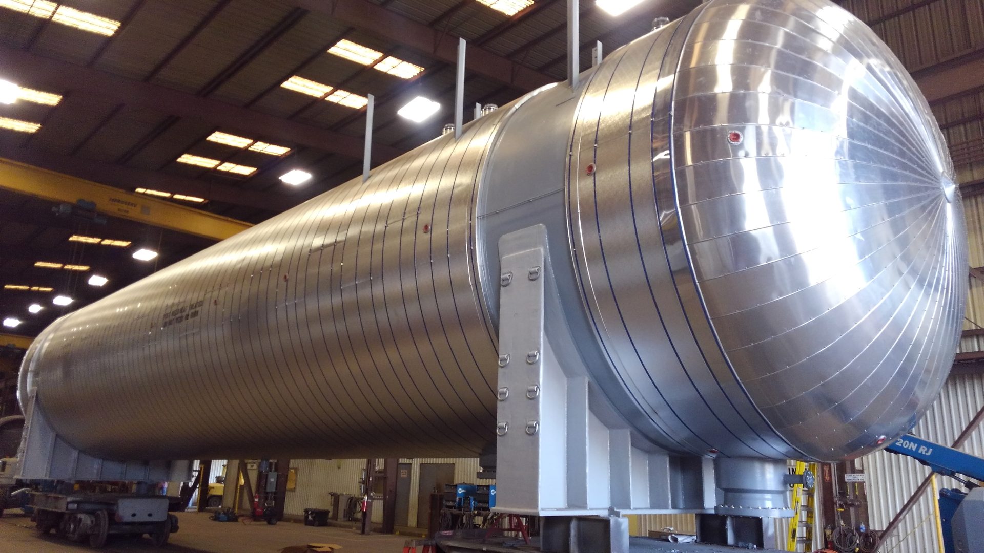 Heavy wall surge drum in the shop