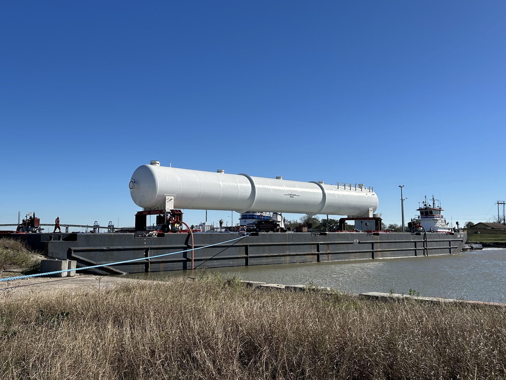 Horizontal storage bullet prepared for shipment