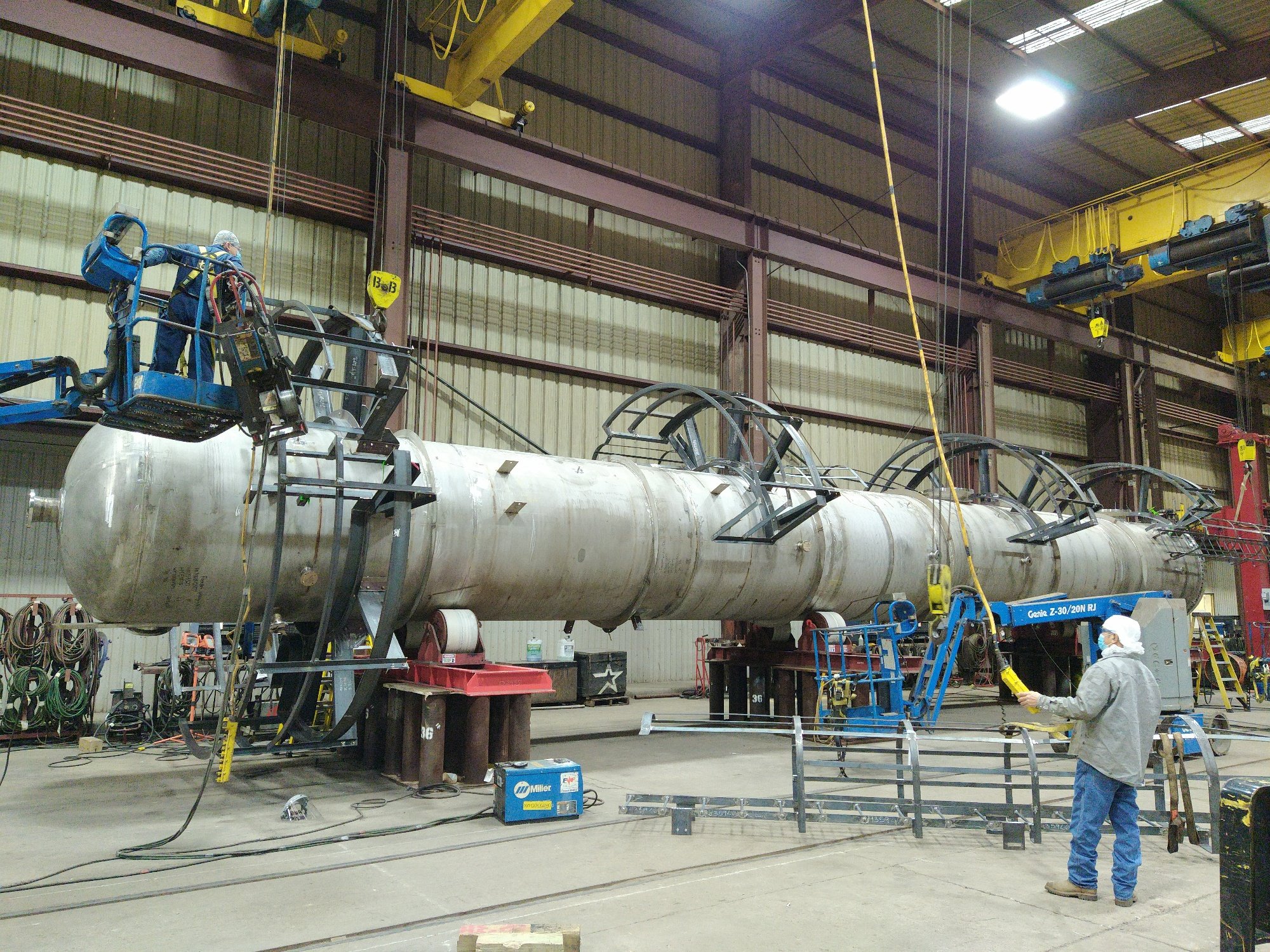 Large fabricated vessel ready for shipment.